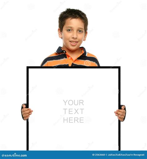 Boy Holding A Blank Sign Royalty Free Stock Photos Image 2563668