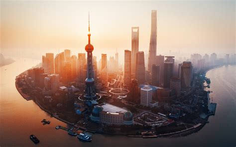 Download Wallpapers Oriental Pearl Tower Shanghai Modern City