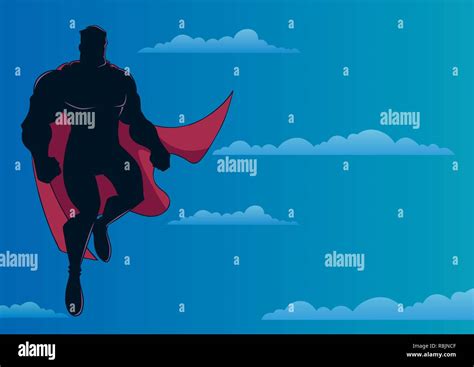 Superhero Flying In Sky Stock Vector Image And Art Alamy