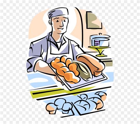 Vector Illustration Of Retail Baker In Bakery Bakes Baker Clipart Png Download 3617284