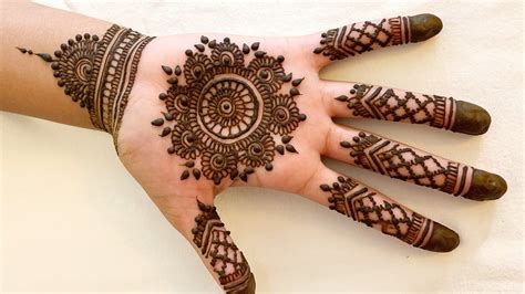 Easy Mandala Mehndi Henna Design For Palms Youtube