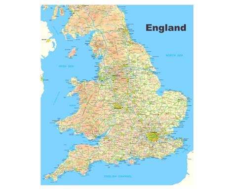Maps Of England Detailed Map Of England In English Political