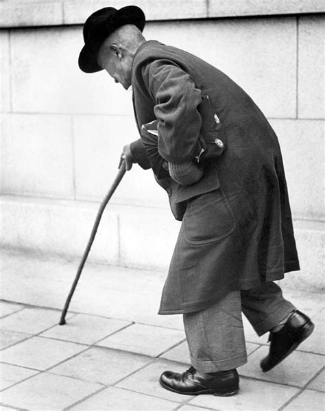 Old Man Walking With A Cane Photograph By Underwood Archives Pixels