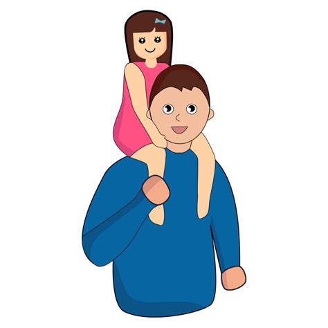 a father carrying his daughter on back 23551969 png