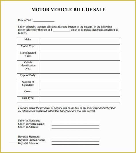 Free Vehicle Bill Of Sale Template Word Of Auto Bill Of Sale Doc Pdf Heritagechristiancollege