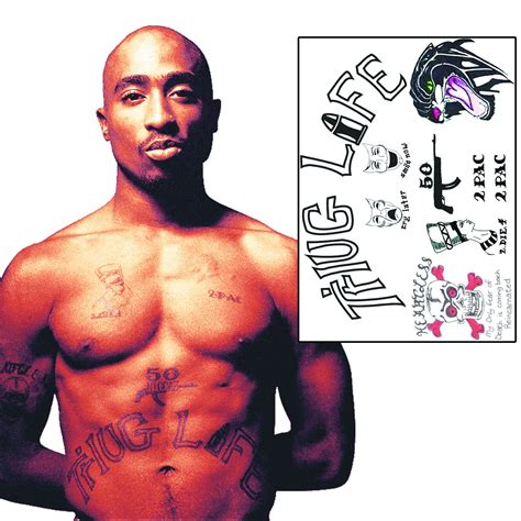 Tupac Shakur Rapper Fake Tattoos 2pac Inspired Temporary Tattoos