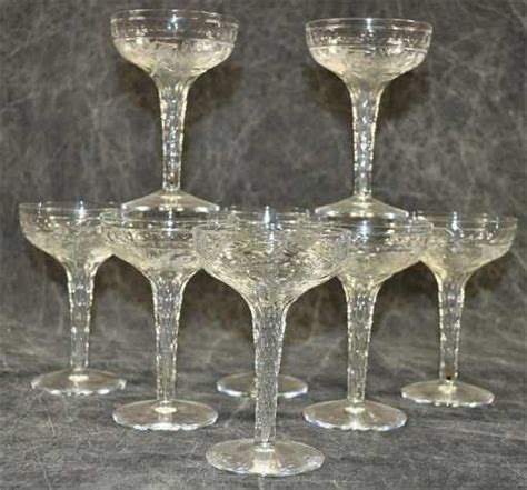 fine etched hollow stem champagne glasses 8 piece