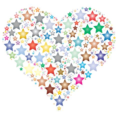 Colorful Heart Stars 2 Free Svg
