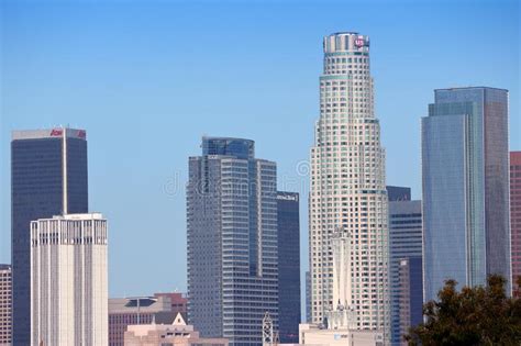 Los Angeles Skyline Editorial Image Image Of Modern 252580600