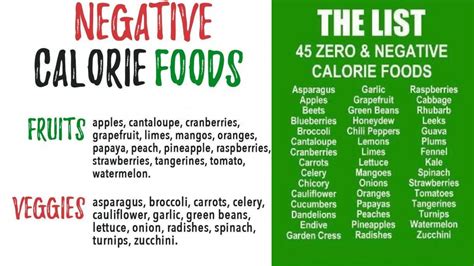 Negative Calorie Food List