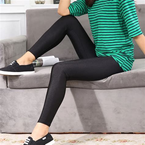 Sale Fashion Lady Girl Elastic Breathable Solid Black Leggings Skinny