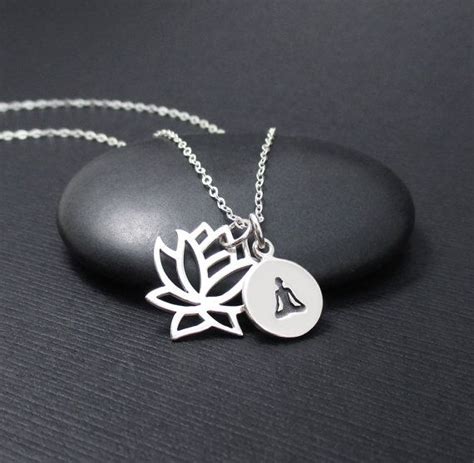 Yoga Sitting Pose Necklace Lotus Pose Necklace Sterling Etsy