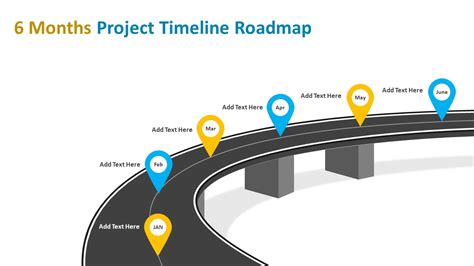 6 Months Project Timeline Roadmap Powerpoint Template