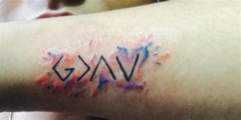 Keep your tattoo crisp and clear with a simple 'god is greater than the highs and lows' tattoo. Pin on Tatto