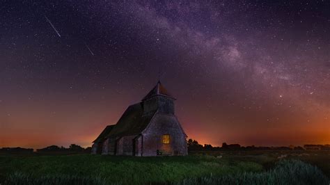 Nature Starry Sky Darkness Starry Astronomy Chapel Night Night