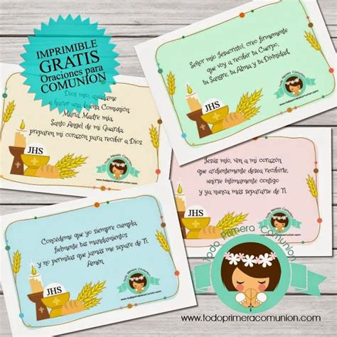 Oraciones para todos los días de la semana para niños de segundo ciclo de primaria (3º y 4º) de 8 y 9 años para preparar la primera comunión y con las que reflexionar al final de la jornada. Imprimible gratis: 12 Oraciones para antes de la Comunión ...