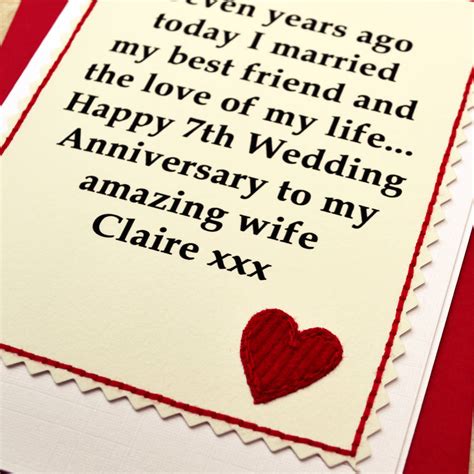 If you want to know the meaning behind each gift or are looking for some unique. personalised 7th wedding anniversary card by jenny arnott ...