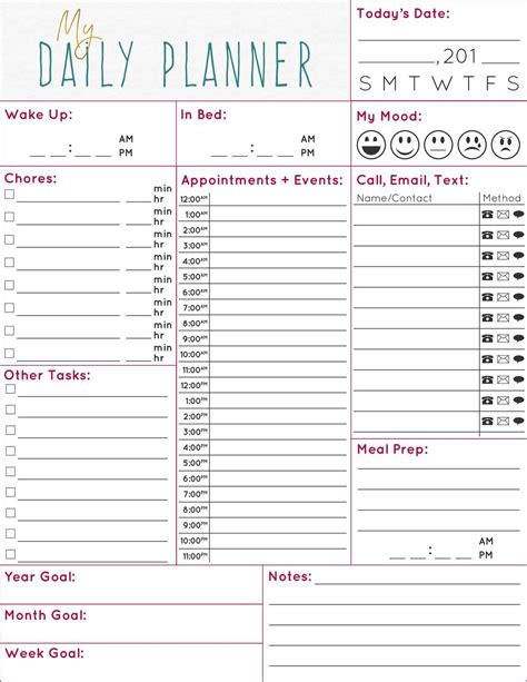 Daily Printable Planner Pages Ad Free Shipping On Qualified Orders Printable Template Gallery