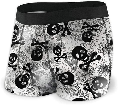 Kiuloam Skulls And Flowers Men S Boxer Briefs Underwear Boxer Trunk For