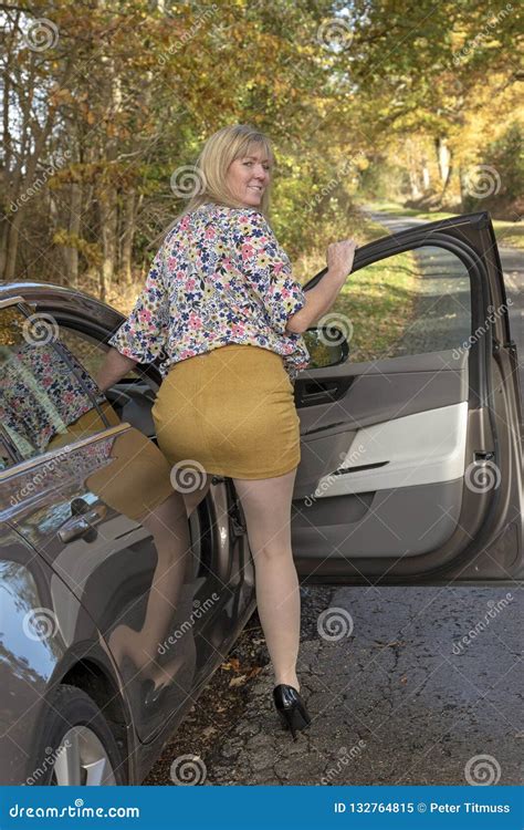 Woman Driver Wearing Short Skirt Stock Image Image Of Female Blond