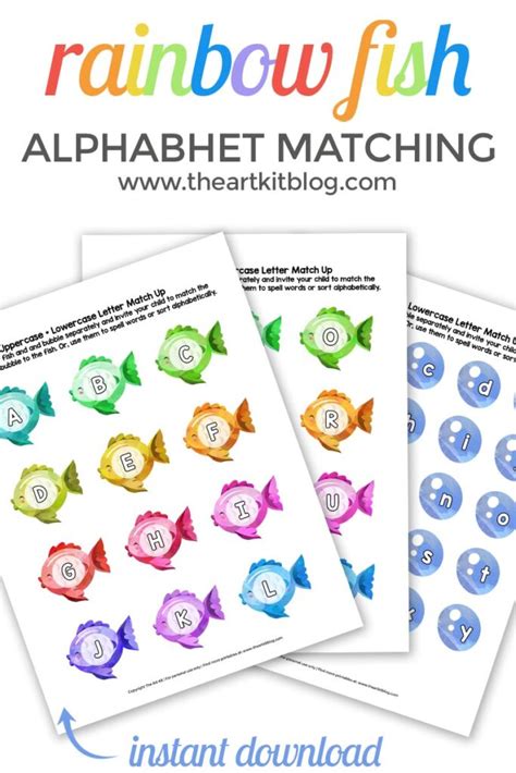 Kids will have fun learning their alphabet letters with these super cute and free letter crafts for preschoolers.just print, color, and paste together! Rainbow Fish Alphabet Uppercase and Lowercase Match-Up ...