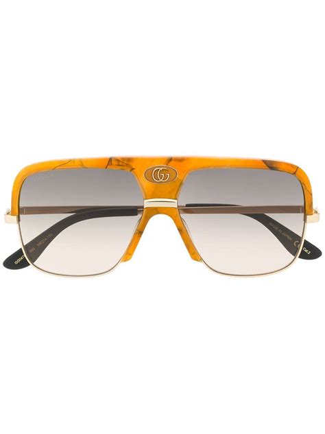 gucci eyewear orange gradient lense aviator sunglasses farfetch gucci eyewear aviator