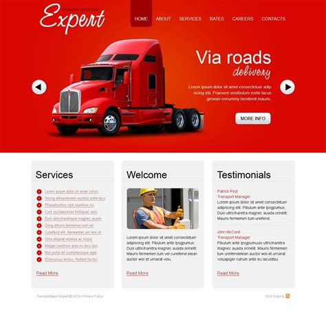 Trucking Company Website Template Free