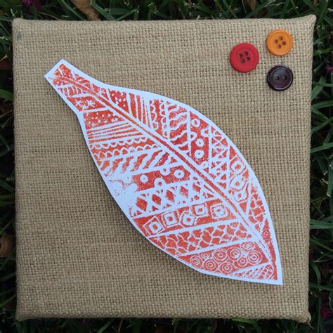 Oct 27 2016 Zentangle Leaf Printmaking Project By Nancy Domnauer For