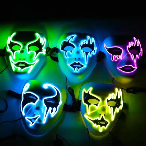 Halloween Glowing Mask Led Terror Cosplay Decor Mask Festival Cosplay