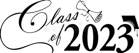 Class Of 2023 Graduation Banner Script Stock Vector Illustration Of