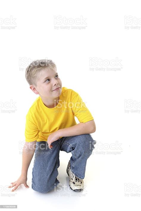 Boy Kneeling Stock Photo Download Image Now Child Kneeling Boys