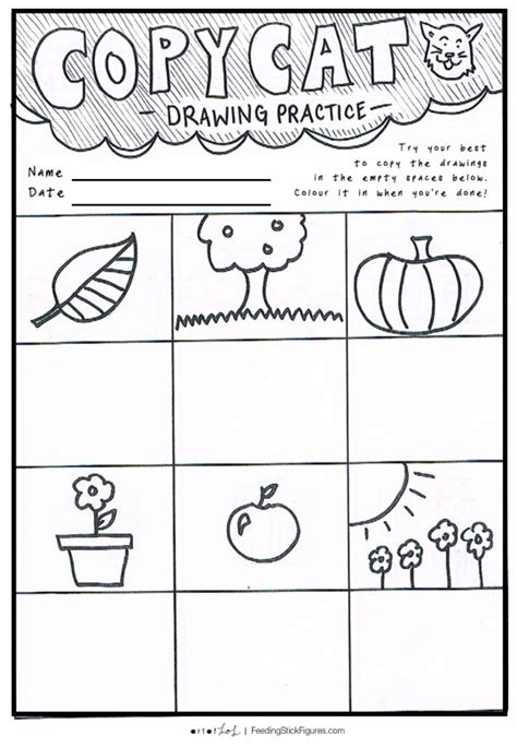 Directed Drawing Activities For Kids Feeding Stick Figures Art