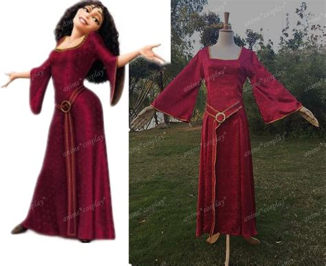 New Rapunzel Tangled Princess Witch Mother Gothel Costume Dress Made