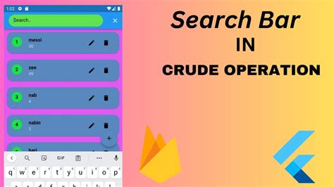 How To Add Search Bar In Crude Operation Search Bar In Flutter Youtube