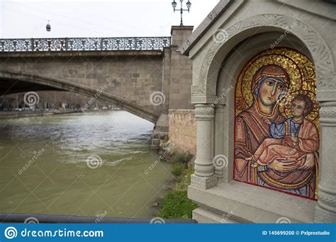 Tbilisi Georgia Mart 21 2019 Holy Mosaic Icon Near