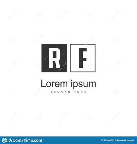 Initial Rf Logo Template With Modern Frame Minimalist Rf Letter Logo