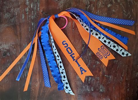 Custom Soccer Spirit Ribbons Pony O Hair Streamers With Etsy Hair Streamer Pony O Soccer