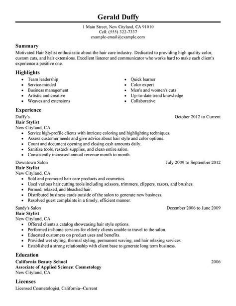 Displayed here are job ads that match your query. Best Hair Stylist Resume Example | LiveCareer