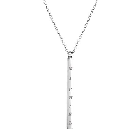 sterling silver single vertical bar pendant personalized necklace 24 ebay