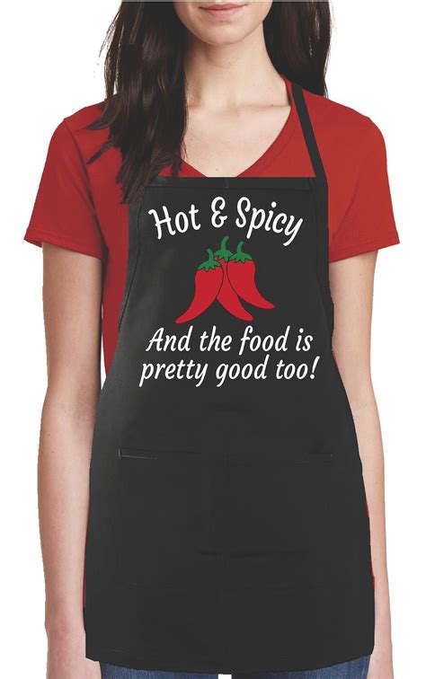 Funny Aprons Hot And Spicy Funny Cooking Aprons For Women Funny Aprons Womens Aprons