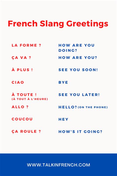 French Vocab Not Learned At School Greeting People