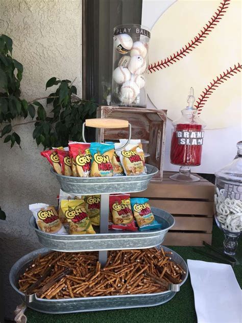 Includes tea party hats, centerpieces, banner, cupcake toppers and more: Welcome Little Slugger | CatchMyParty.com | Baby shower ...