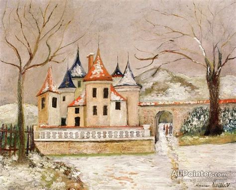 Maurice Utrillo A Small Chateau In The Snow Oil Painting Reproductions