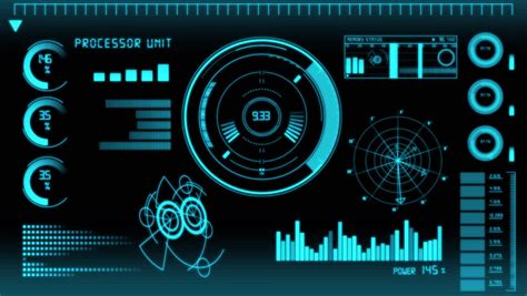 Lcd is used in watches and portable computers. Futuristic Technology Interface Computer Data Screen Stock ...