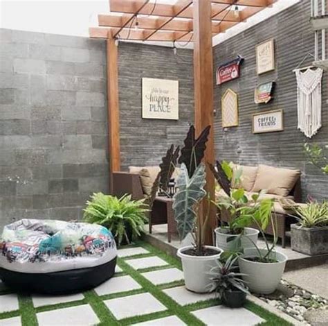 Contoh Desain Taman Belakang Rumah Teras Minimalis - Foto Desain Rumah