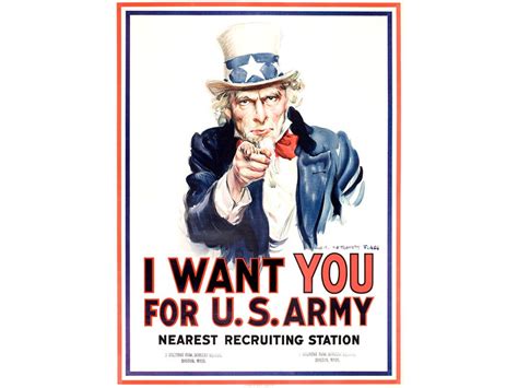 Wwii Poster Uncle Sam I Want You For U S Army Propaganda Etsy