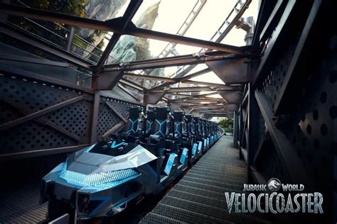 All New Look At The Jurassic World Velocicoaster Ride Vehicles Chip And Company
