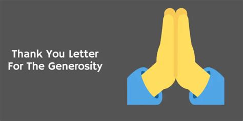 Thank You For Generosity Letter
