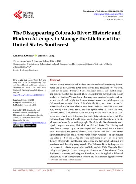 pdf the disappearing colorado river historic and modern attempts to