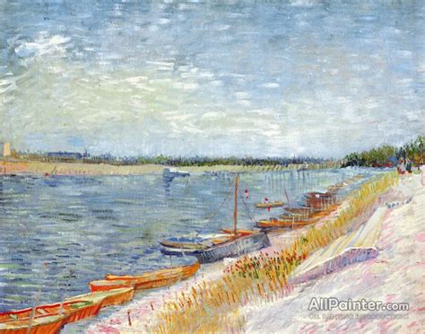 Vincent Van Gogh Moored Boats Oil Painting Reproductions For Sale